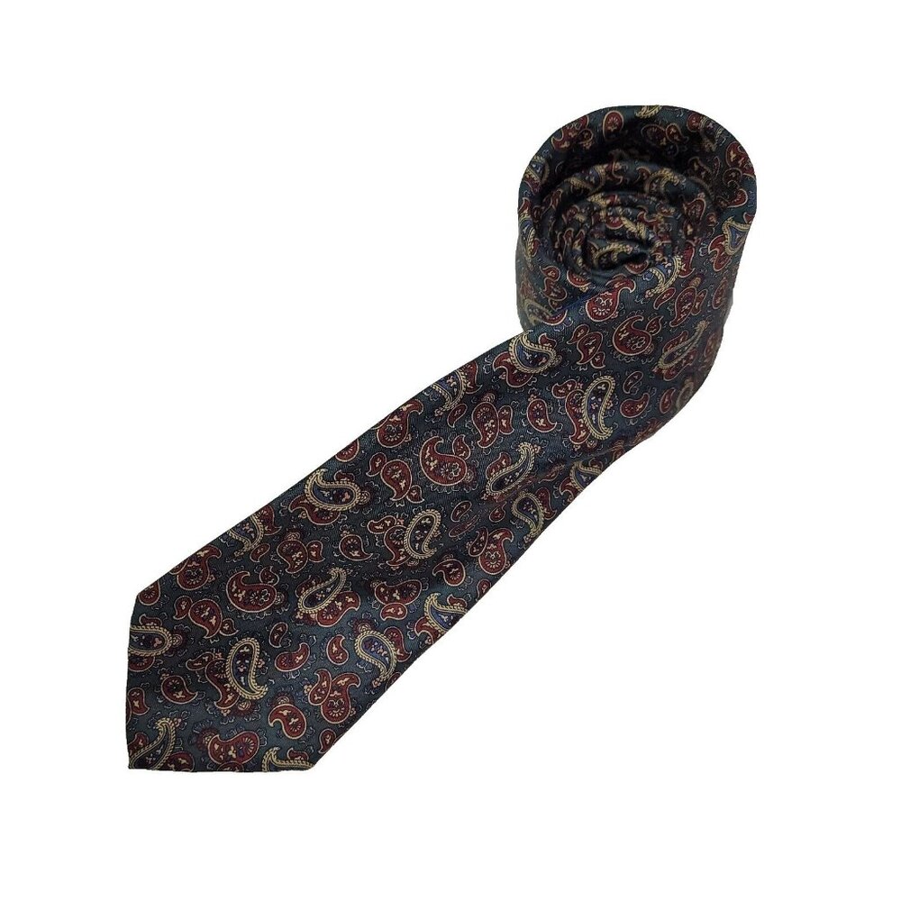 Robert Talbott Silverwoods Tie Mens One Size Paisley Print Silk Handmade Necktie